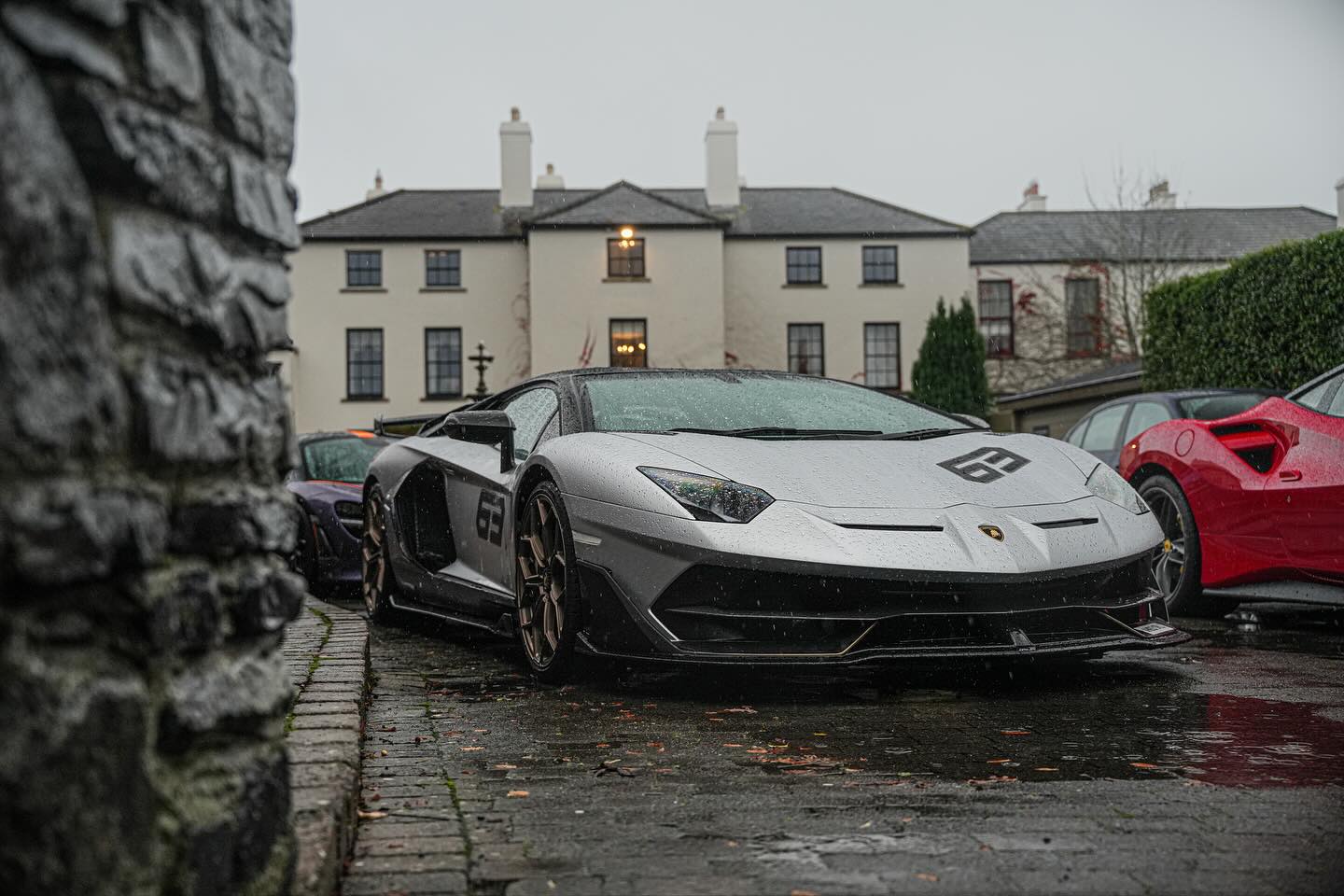 Lamborghini Aventador SVJ 63 with gold wheels, photographed in Ireland